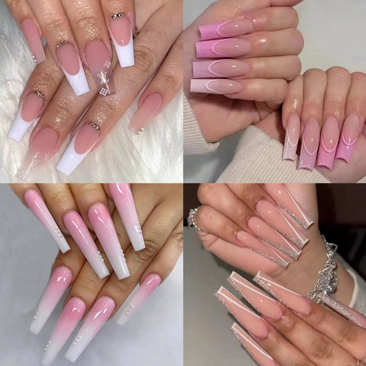 Long Length Press-on Nails mixed styles(4 Sets Nails Deal)