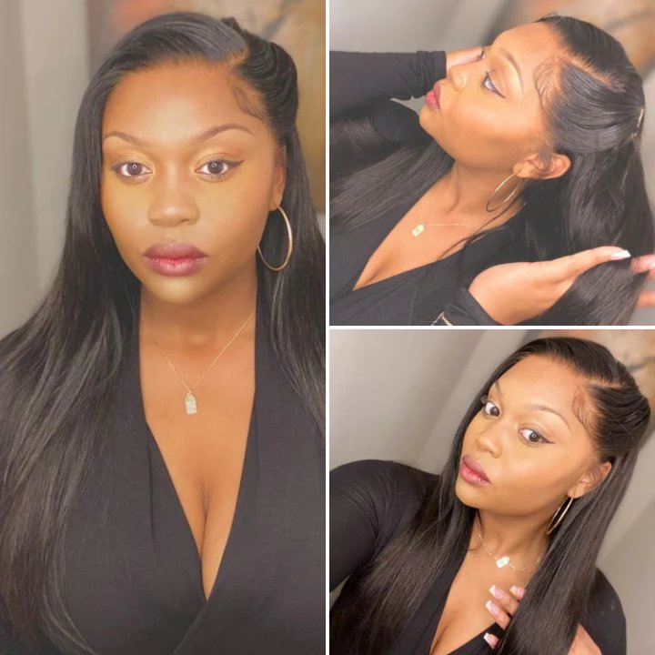 13x4 HD Lace Frontal Wig Straight– 100% Virgin Human Hair, Free Shipping