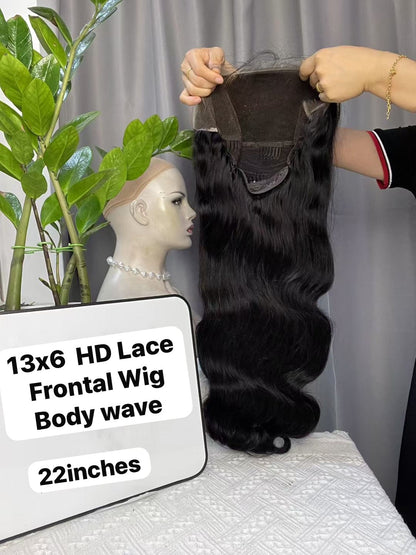 13x6 HD Lace Frontal Wig Body Wave – 100% Virgin Human Hair, Free Shipping