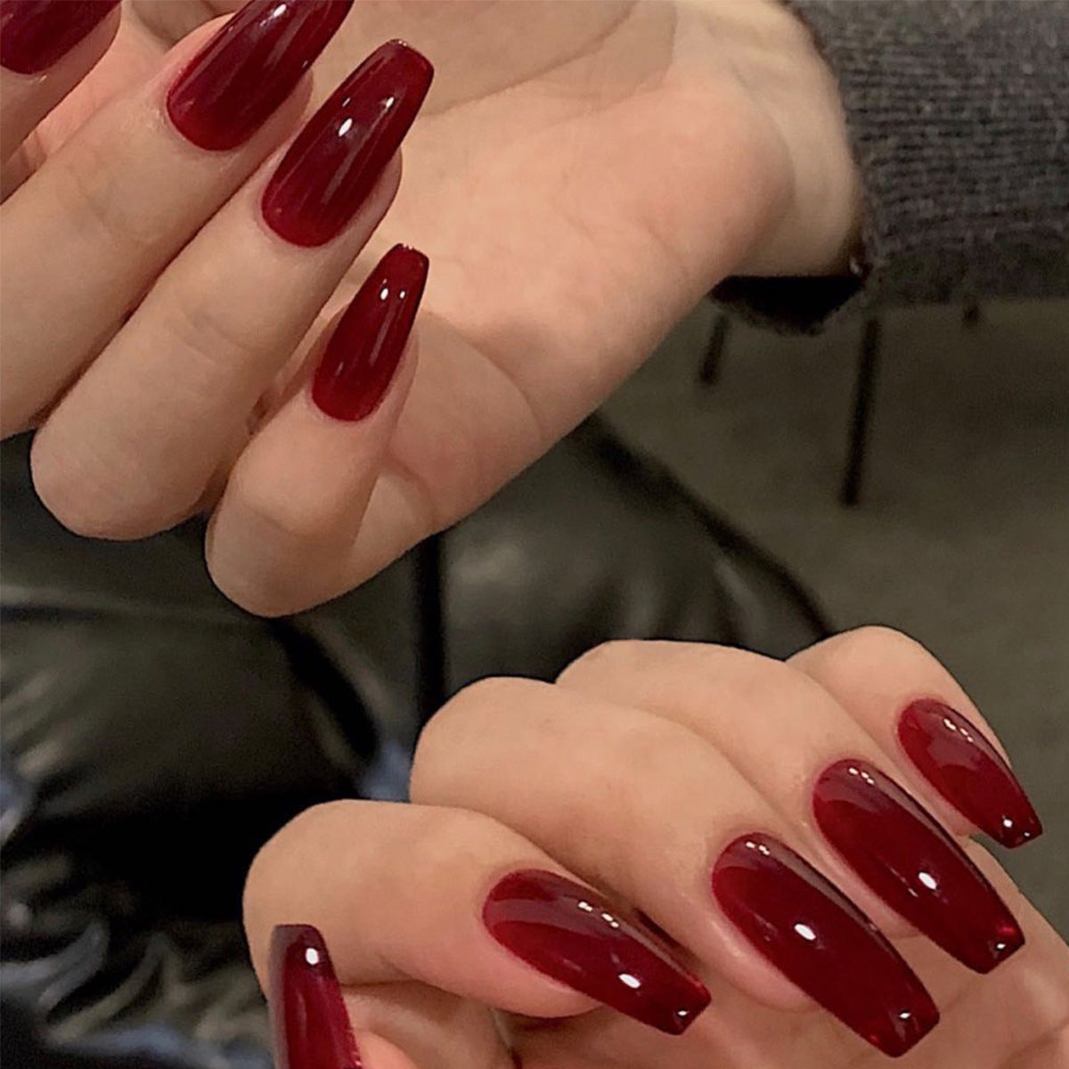 Jelly Blood Red Valentine Nails