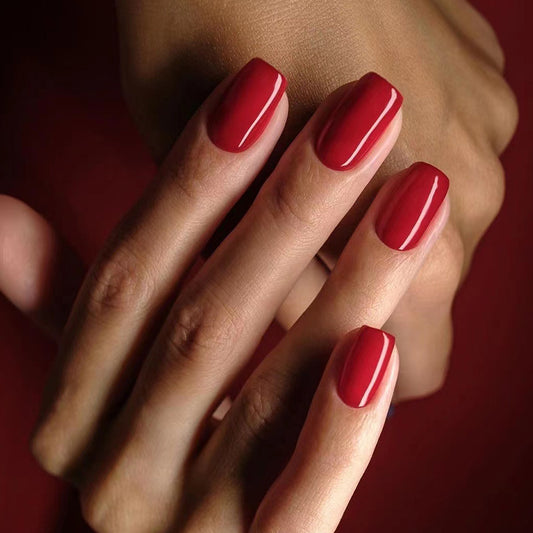 Minimalist Red Valentine Nails