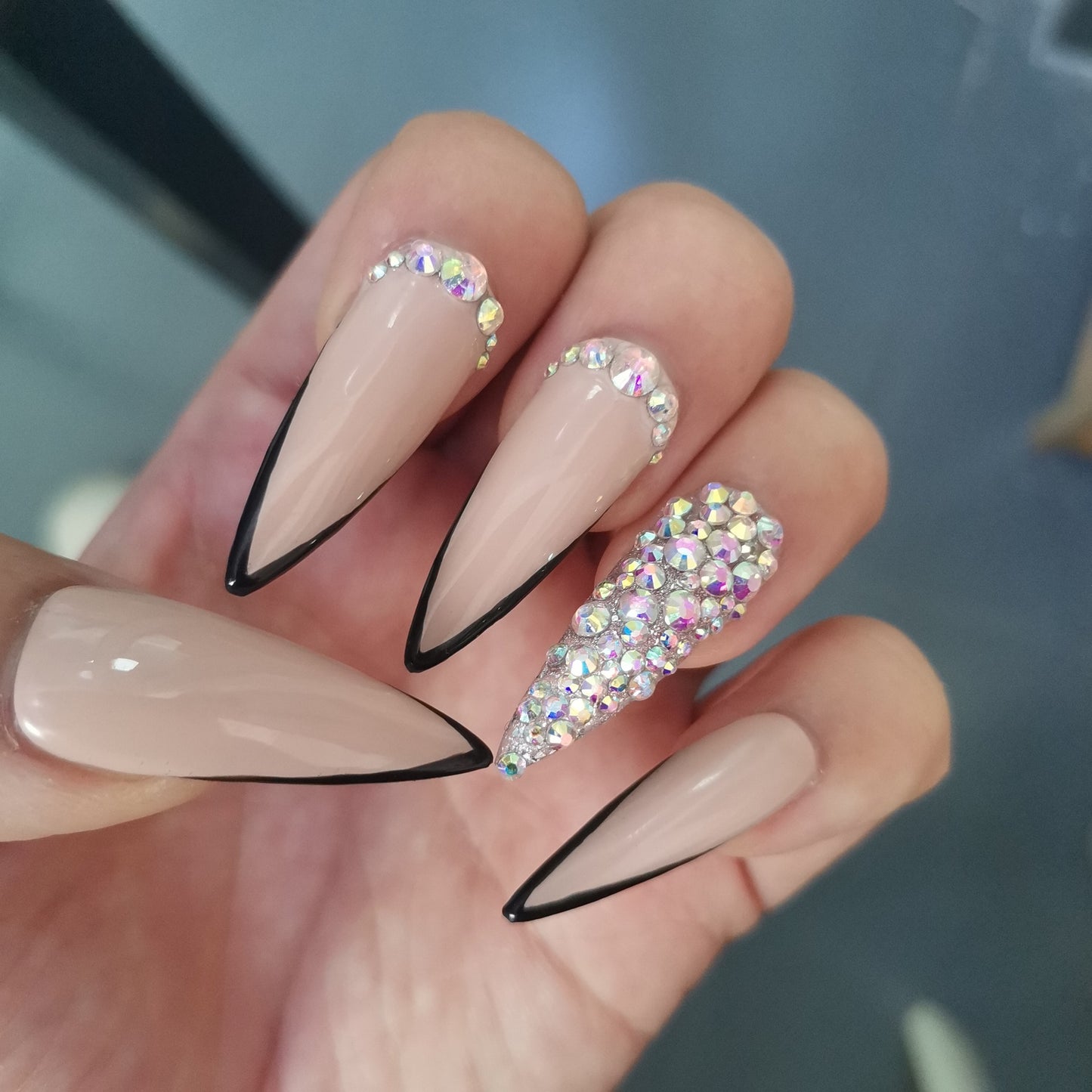 Naked ice transparent color Handmade Nails