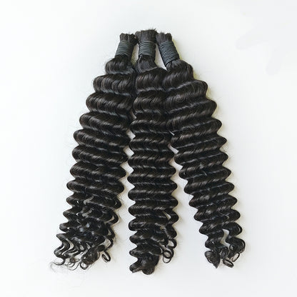 Deep Wave Crochet Braziding Human Hair Bulk 3 Bundles Deal Free Shipping