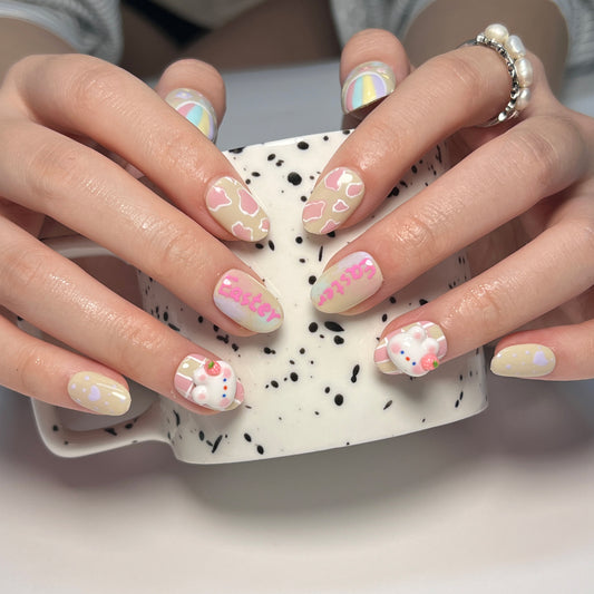 Cute cartoon rabbit Easter Nails