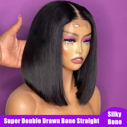 SDD Vietnamese Bone Straight Wig 6x2 Kim K Wig Bob Wig Free Shipping