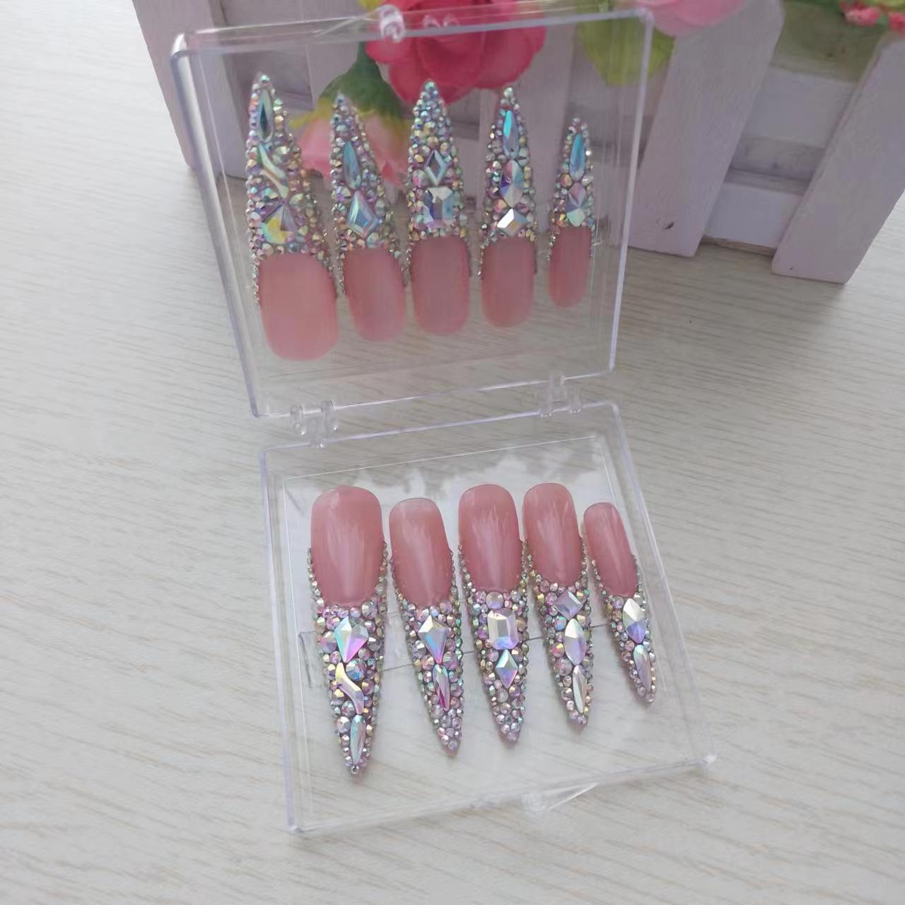 French Diamond Handmade Nails