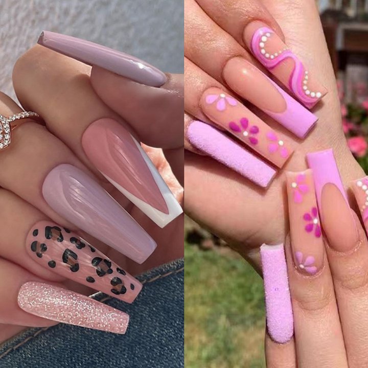 Long Length Press-on Nails mixed styles（2 Sets Nails Deal)