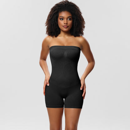 ShaperWave Detachable strap strapless Shapewear Mid-Thigh jumpsuit