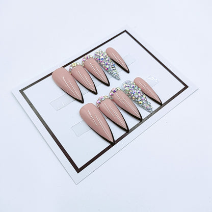 Naked ice transparent color Handmade Nails