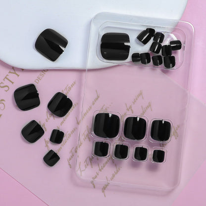 Black Glossy Finish Toe Nails