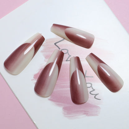 Pink Gradient Cat's Eye Nails