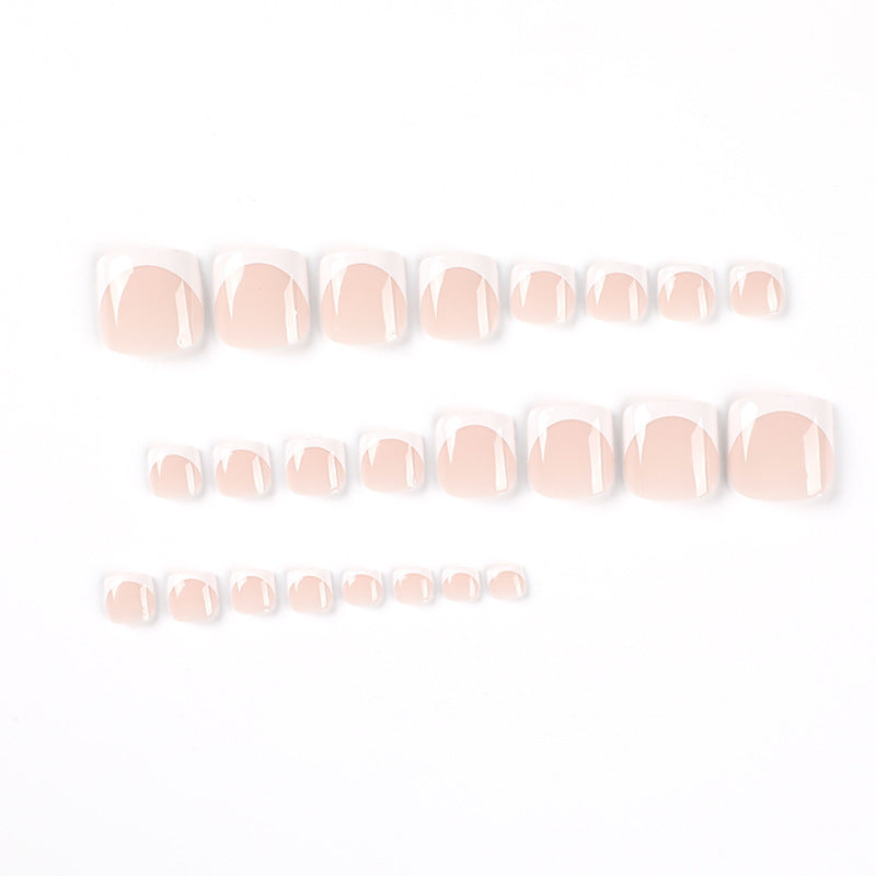 Minimalist white border French Toe Nails