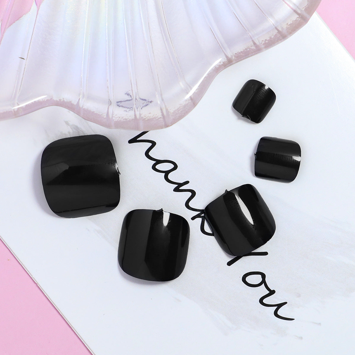 Black Glossy Finish Toe Nails