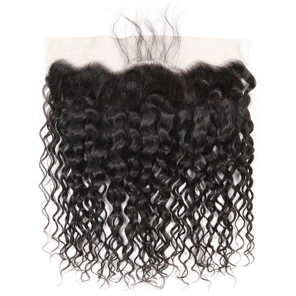 100% Virgin Human Hair Water Wave Ear to ear 13*4 Swiss Lace Frontal