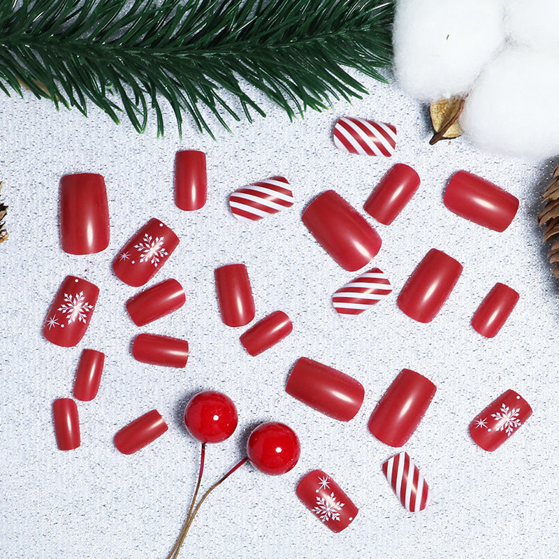 Red and White Striped Snowflakes Christmas