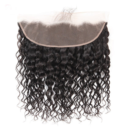 100% Virgin Human Hair Water Wave Ear to ear 13*4 Swiss Lace Frontal