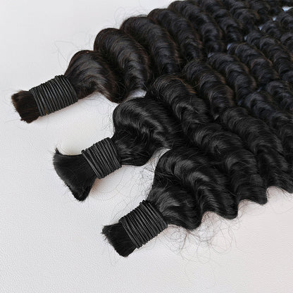 Deep Wave Crochet Braziding Human Hair Bulk 3 Bundles Deal Free Shipping