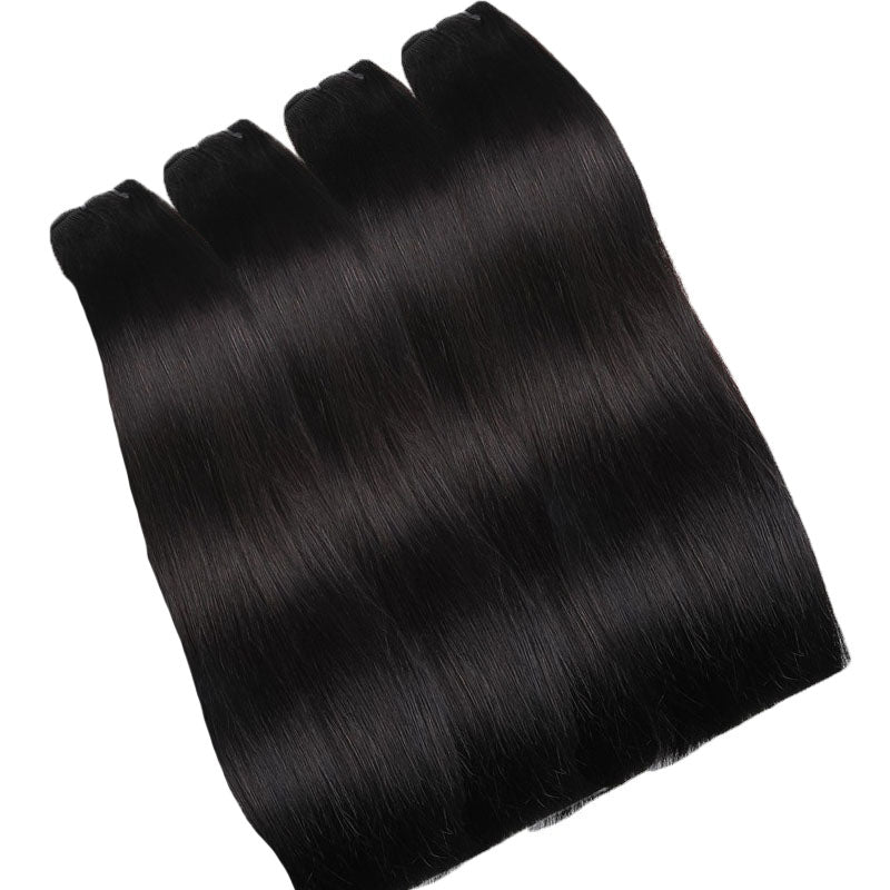 Premium Double Drawn Raw Straight Human Hair | 4 Bundles Deal