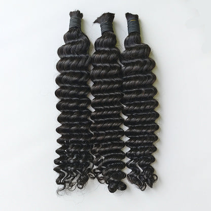 Deep Wave Crochet Braziding Human Hair Bulk 3 Bundles Deal Free Shipping