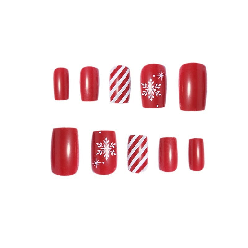 Red and White Striped Snowflakes Christmas