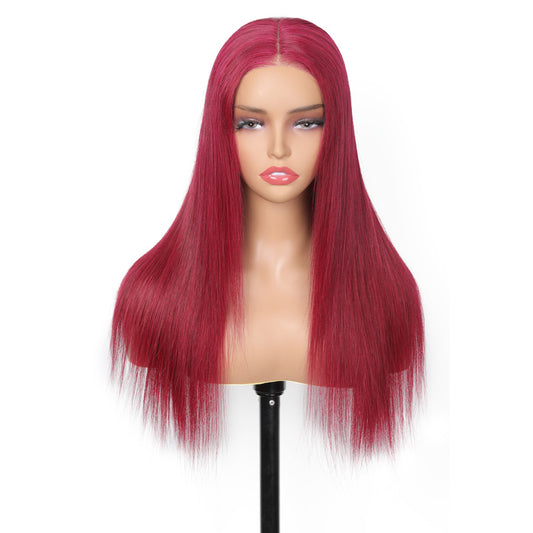 Glueless Wigs 5x5 HD Lace Closure Human Hair Straight Wig 99J Indian Hair Fress Shipping