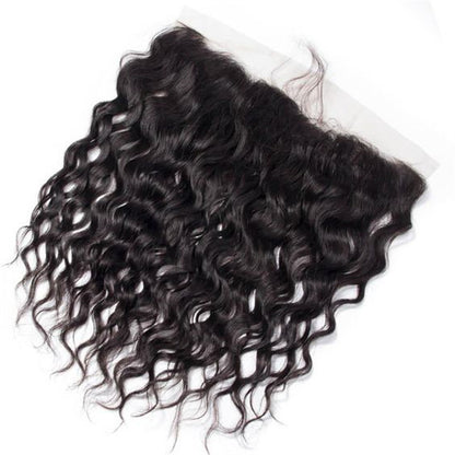 100% Virgin Human Hair Water Wave Ear to ear 13*4 Swiss Lace Frontal