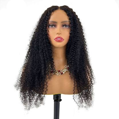 Glueless Wigs 5x5 HD Lace Closure Human Hair Kinky Curly Wig Indian Hair Free Shipping