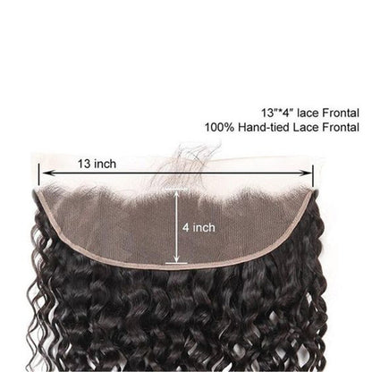 100% Virgin Human Hair Water Wave Ear to ear 13*4 Swiss Lace Frontal