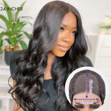 4X4 HD Lace Closure Glueless Wig 11A Burmese Hair Free Shipping