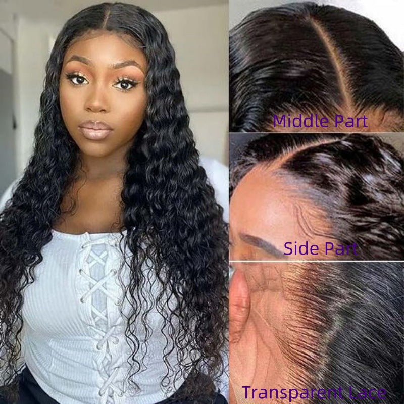 100% Virgin Human Hair Water Wave Ear to ear 13*4 Swiss Lace Frontal