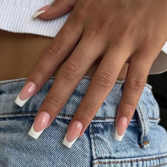 Classic Frenchie White Tip Nails