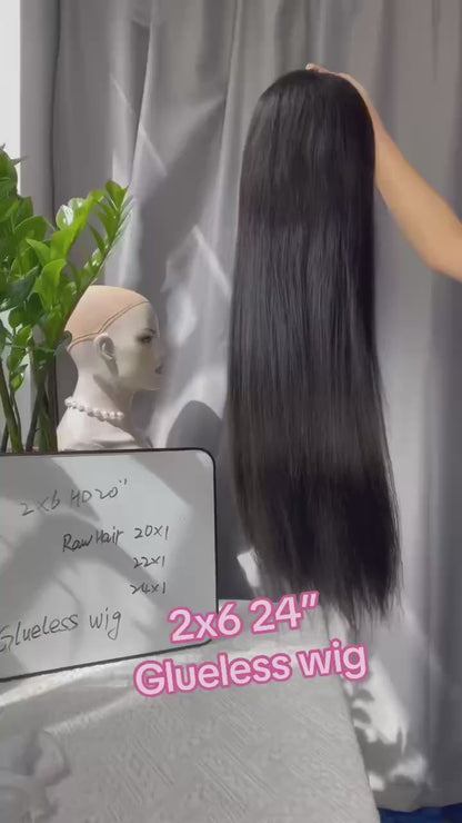 250% Density 2x6 HD Lace Glueless Straight Wig – Premium Raw Hair | Free Shipping