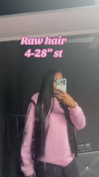 Premium Double Drawn Raw Straight Human Hair | 4 Bundles Deal